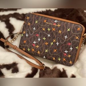 Michael Kors Jet Set Crossbody Bag, Colorful airplanes